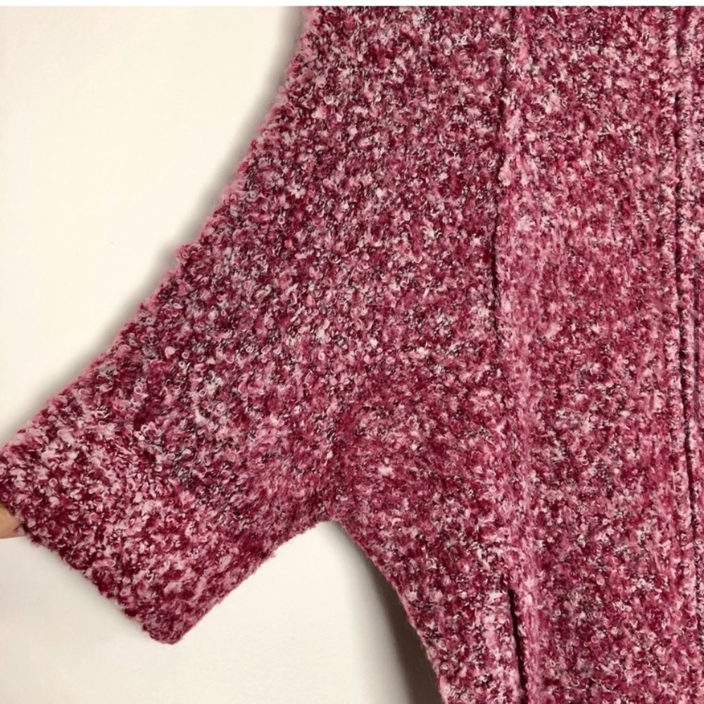 𝅺unique Mohair Knit Short Sleeve Zip Up Stretch Baggy Sweater Cardigan Coat - Picture 8 of 13